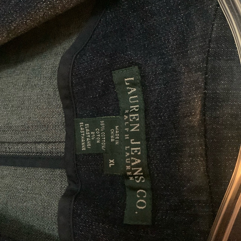 Dark denim Lauren jean jacket, size XL